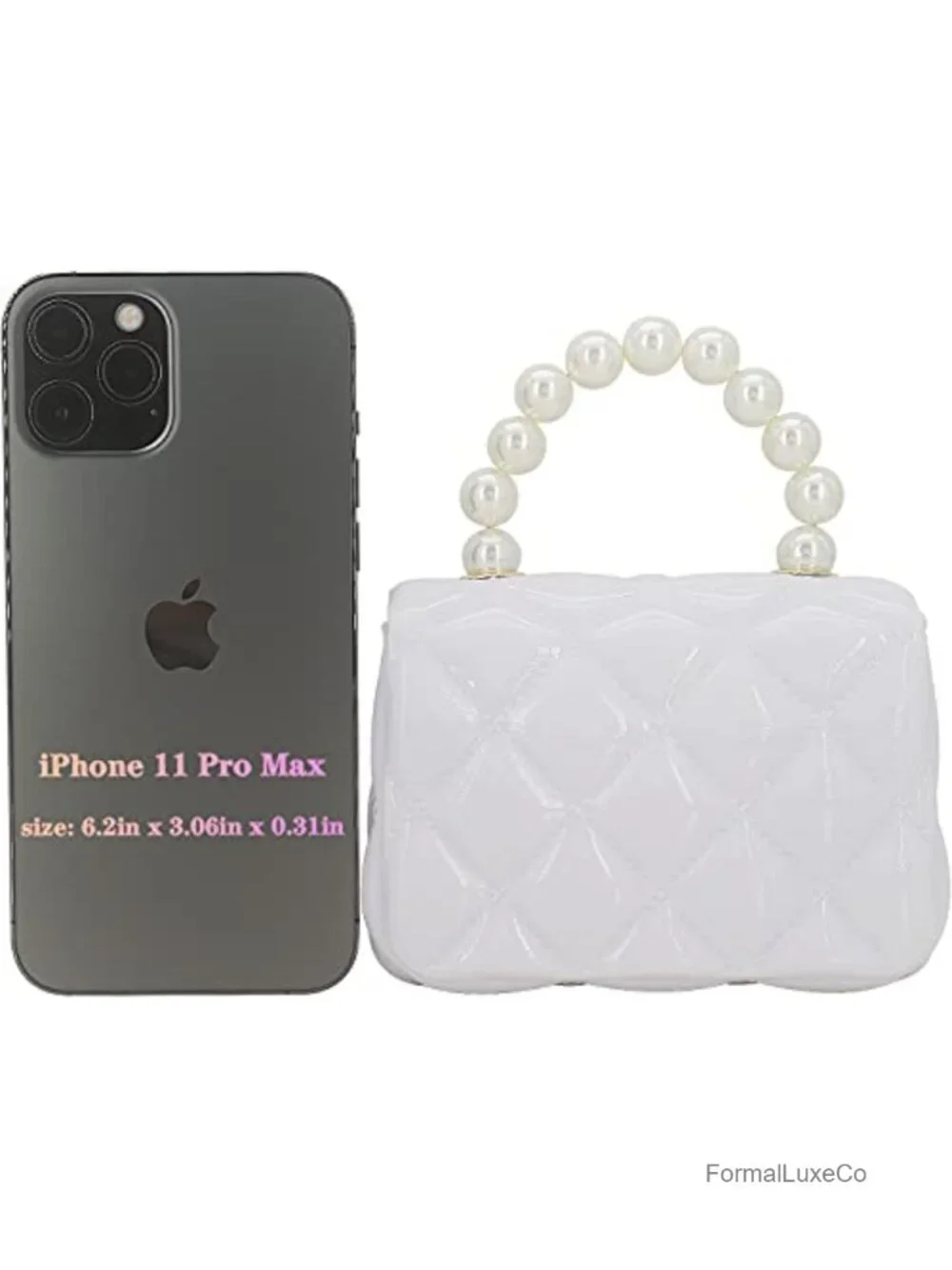 Mini Jelly Purse Faux Quilted Flap Crossbody Pearl Handle Clutch